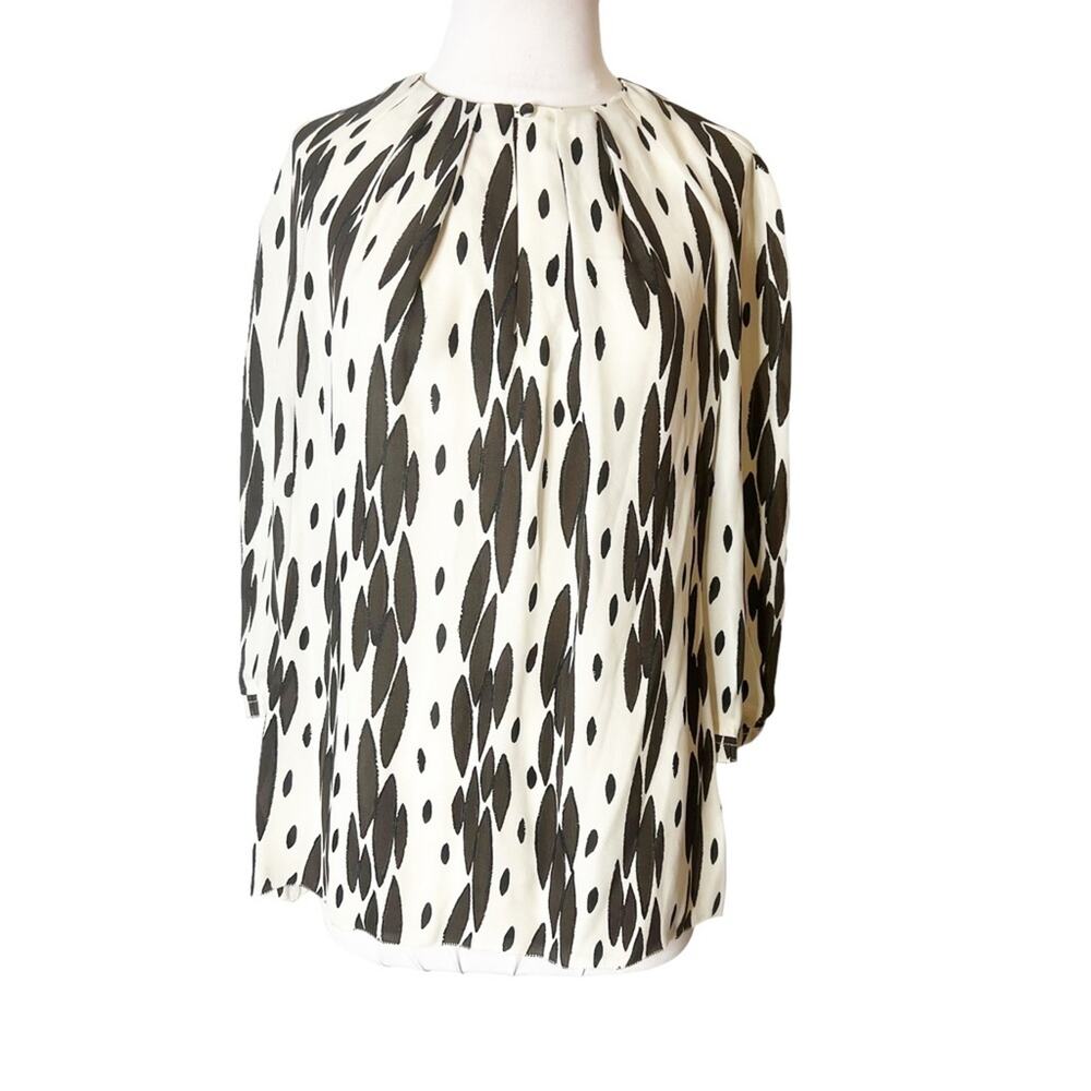 Tory Burch animal print silk blouse sz 10